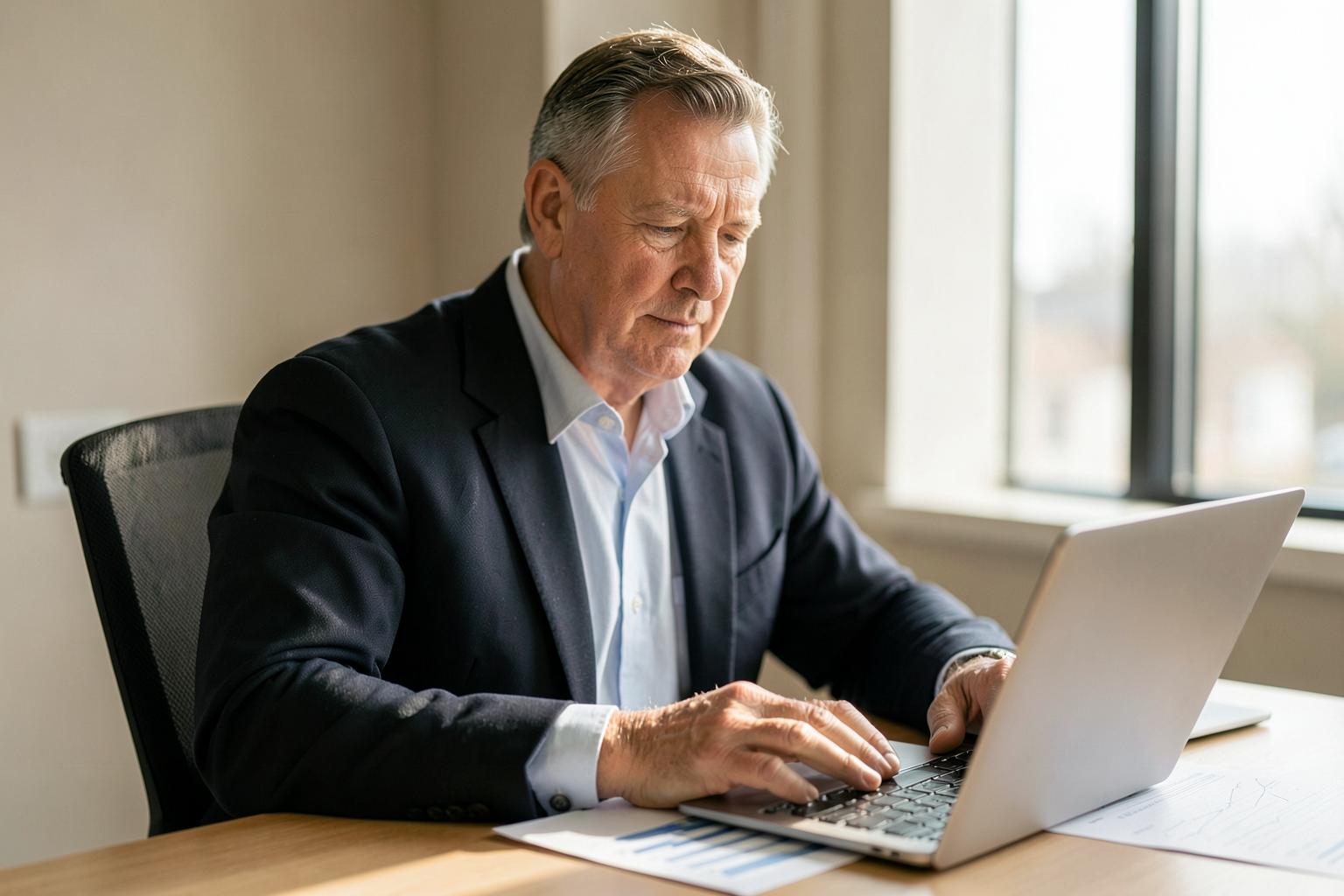An accountant and a business owner reviewing figures together